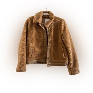 Madewell Portland Faux-Sherpa Jacket — Tan / Camel — Size M
